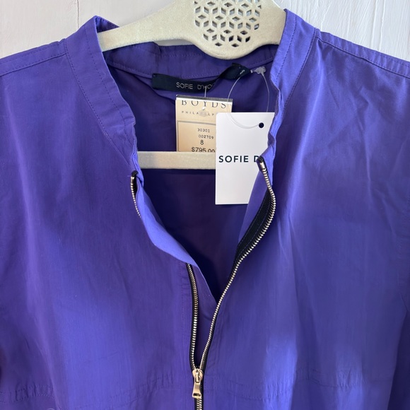 Sofie D'Hoore Purple A-line Midi Dress with Raglan Sleeves - Picture 4 of 6